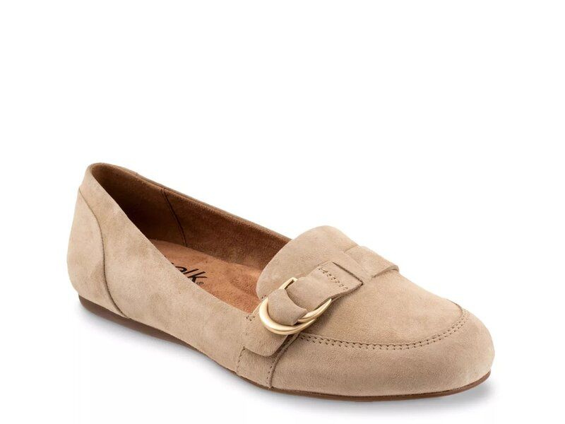 ソフトウォーク レディース シューズ スリッポン・ローファー Softwalk Serra Flat Beige Nubuck ベージュ
