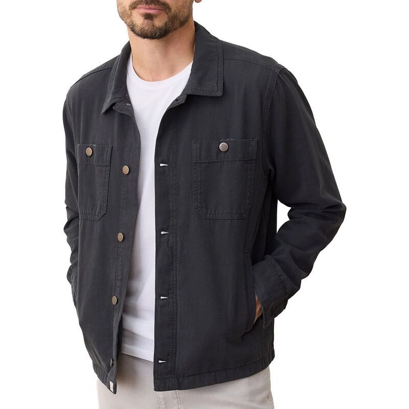マリーン レイヤー メンズ トップス シャツ Marine Layer Patrick Canvas Overshirt Mens Faded Black ブラック
