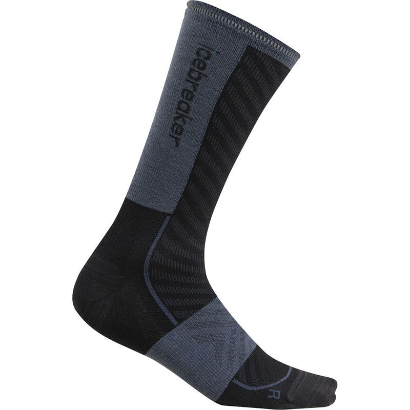 アイスブレーカー メンズ アンダーウェア 靴下 Icebreaker Merino Run Ultralight Crew Sock Mens BlackGraphite ブラック