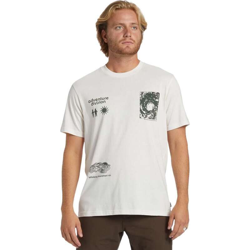 ビラボン メンズ トップス Tシャツ 半袖 Billabong Tidal Research ShortSleeve TShirt Mens Off White オフホワイト