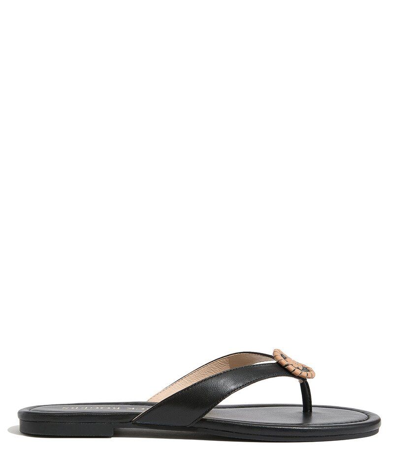 ジャックロジャース レディース シューズ サンダル レザー Jack Rogers Roxy Leather Flip Flops BlackToast ブラック