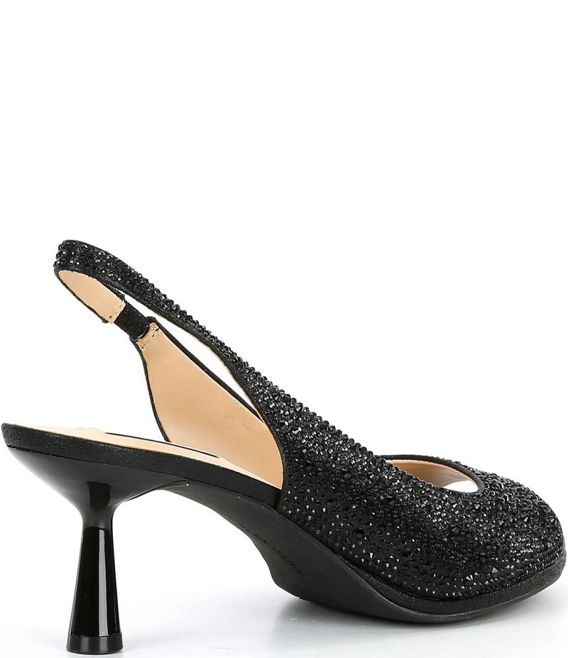 アレックスマリー レディース シューズ サンダル Alex Marie Florenze Rhinestone Peep Toe Slingback Dress Sandals Black ブラック