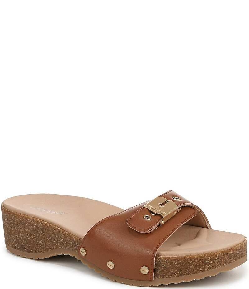 ドクター・ショール レディース シューズ サンダル レザー Dr Scholls Original Flex Leather Buckled Slide Sandals Honey Brown ブラウ