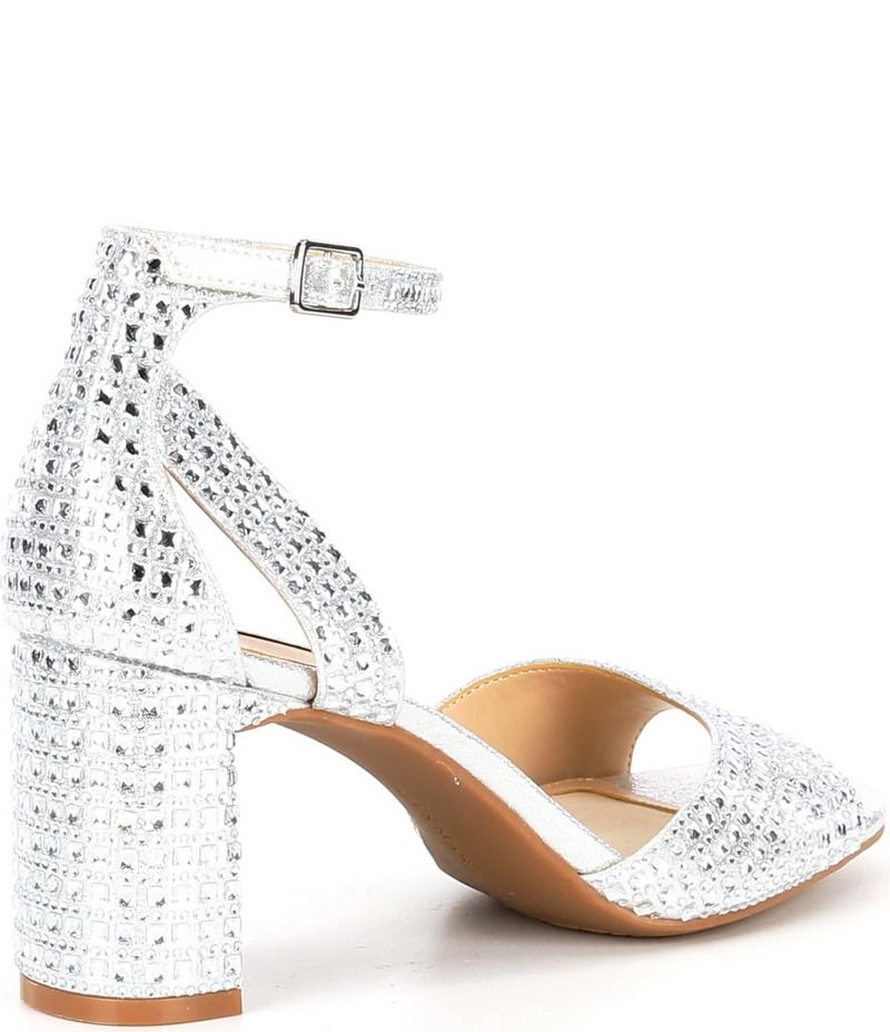 アレックスマリー レディース シューズ サンダル アンクル Alex Marie Ellise Rhinestone Ankle Strap Dress Sandals Silver シルバー