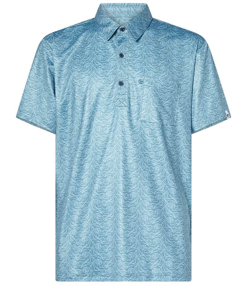 コスタ メンズ トップス シャツ ポロシャツ プリント Costa Voyager Short Sleeve Printed Polo Shirt Woodcut Heron Blue ブルー