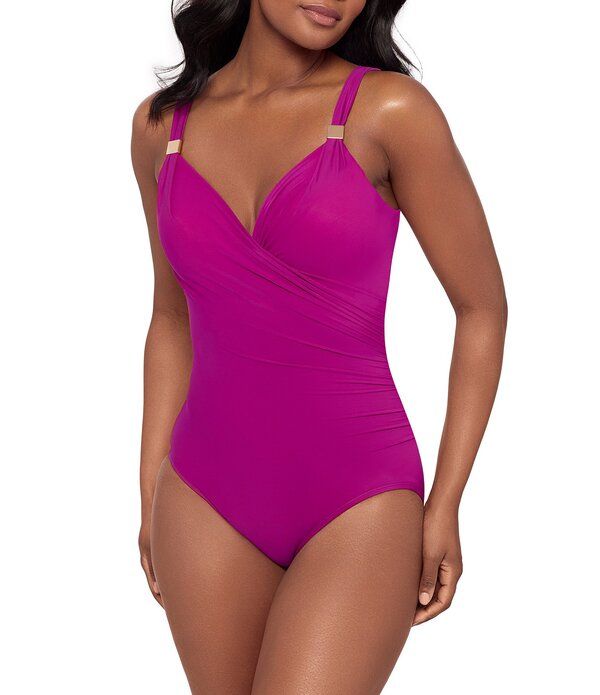 ミラクルスーツ レディース トップス ワンピース Miraclesuit Razzle Dazzle Siren Solid Gold Hardware DDCup Size Underwire Br