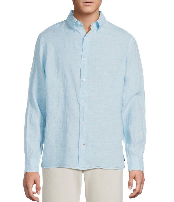 ダニエル クレミュ メンズ トップス シャツ リネン Cremieux Blue Labelong Sleeve Spread Solid French Linen Woven Shirt Light