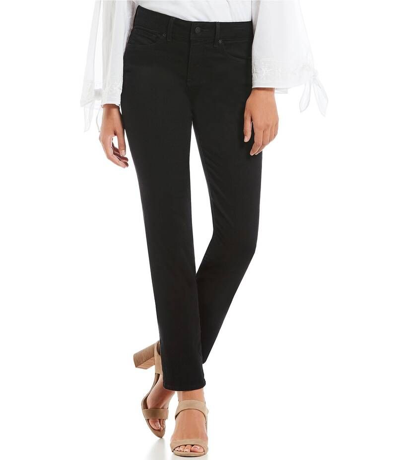エヌワイディージェイ レディース ボトムス デニムパンツ ストレート ジーンズ NYDJ Marilyn Straight Leg Full Length Jeans Black ブラック