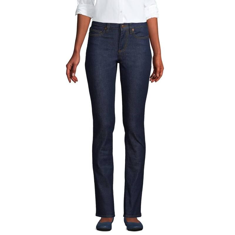 ランズエンド レディース ボトムス デニムパンツ ストレート ジーンズ Womens Lands End MidRise Straight Leg Jeans Riverinse