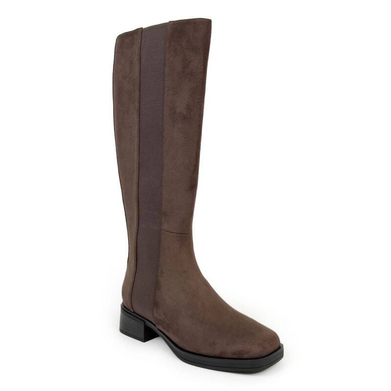 エアロソールズ レディース シューズ ブーツ・レインブーツ Aerosoles Daria Womens KneeHigh Equestrian Boots Java Faux Suede