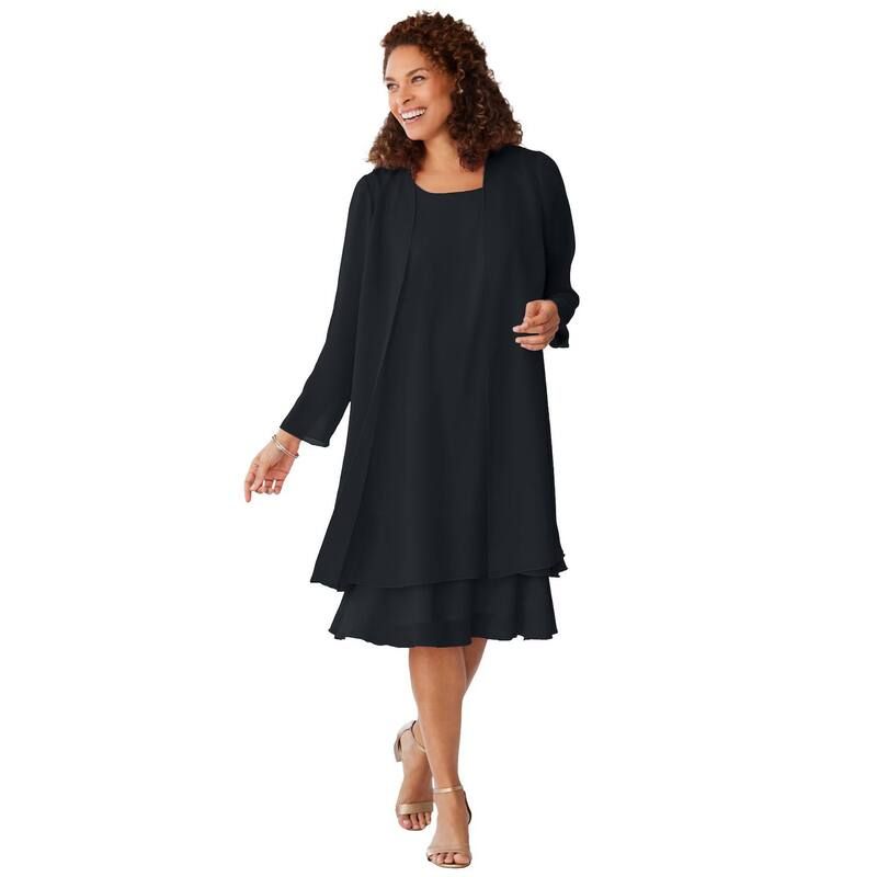 ウーマン ウィズイン レディース トップス ワンピース プラスサイズ ジャケット Woman Within Plusize 2Piece Jacket Dress Deep Teal ティール