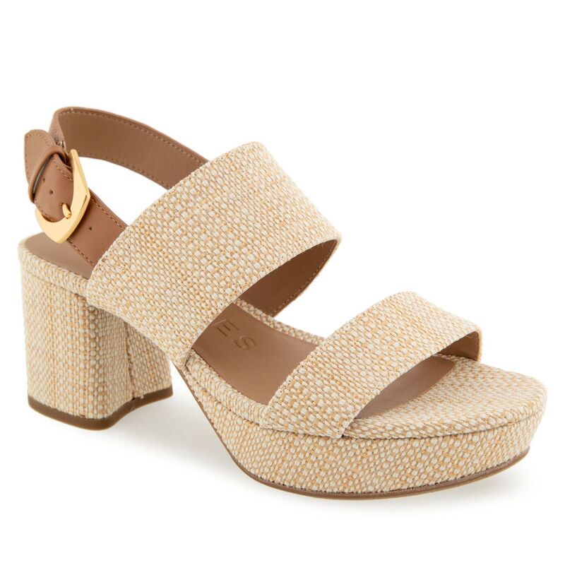 エアロソールズ レディース シューズ パンプス プラットフォーム サンダル Aerosoles Camilia Womens Platform Sandals Tan Raff タン