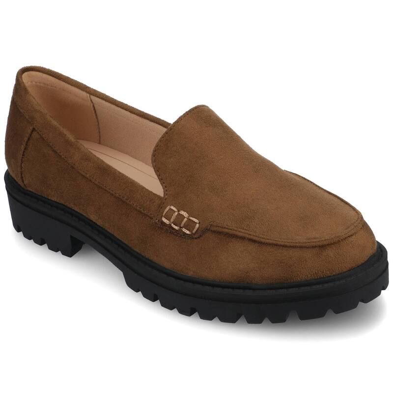 ジャーニー レディース シューズ スリッポン・ローファー Journeerika Tru Comfort Foam Womens Loafers Chocolate Suede チョコレート