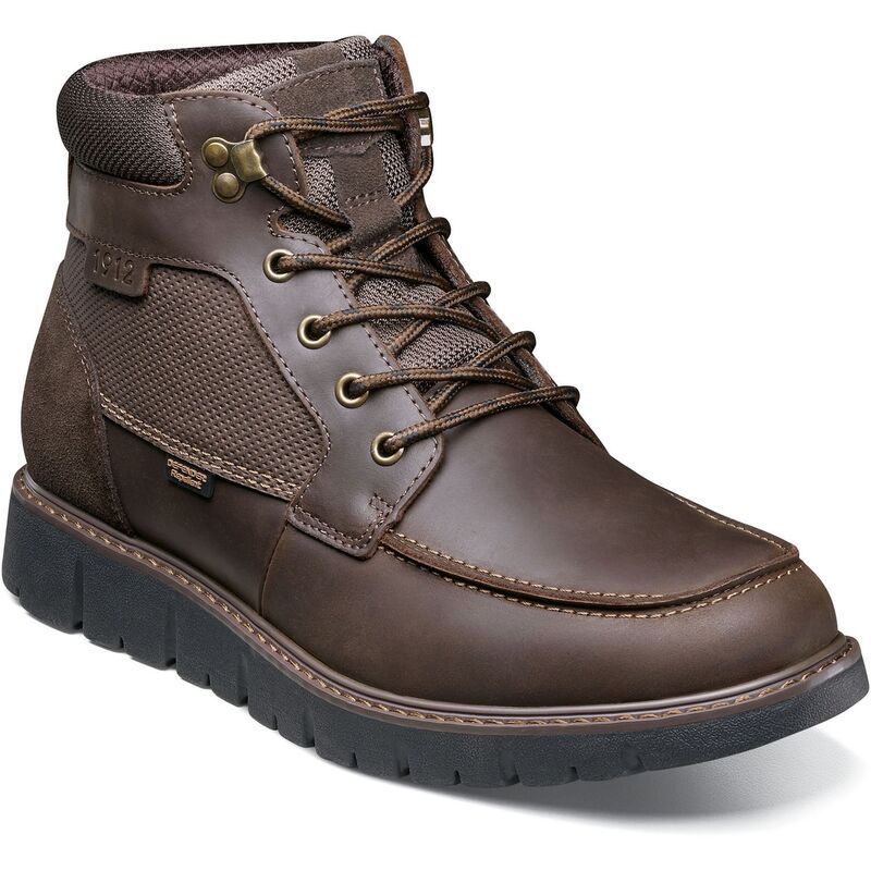 ノンブッシュ メンズ シューズ ブーツ・レインブーツ アンクル レザー Nunn Bush Karnak Mens Leather Moc Toe Ankle Boots Brown Crazy Ho