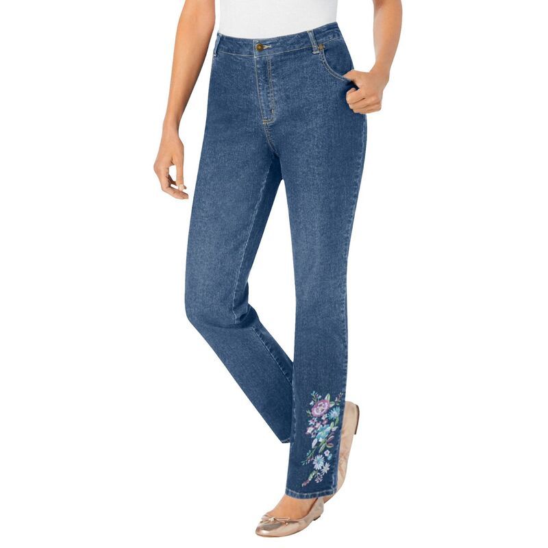ウーマン ウィズイン レディース ボトムス デニムパンツ プラスサイズ トール ジーンズ Woman Within Plusize Tall StraightLeg Stretch Denim Fiv