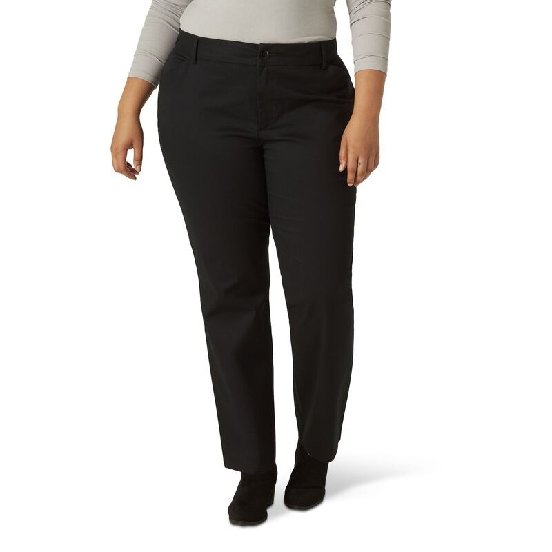 リー レディース ボトムス カジュアルパンツ プラスサイズ Plusize LeeR WrinkleFree Pants Black ブラック