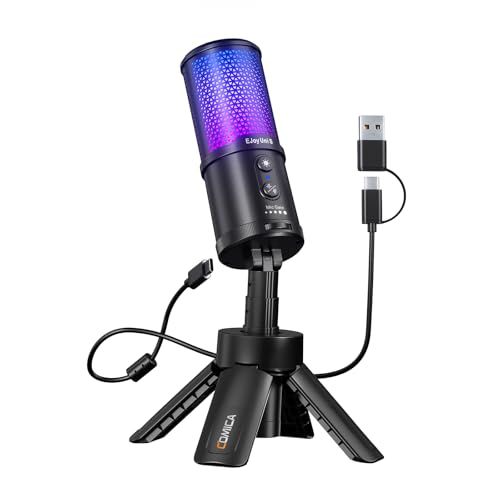 ☆新品☆COMICA EJoy Uni S USBコンデンサーマイク AIノイズキャンセリングマイク RGBライティング ノイズ軽減 ワンタッチミュート ゲーム実況 在宅勤務 ポッドキャスト ストリーミング ナレーション録音に最適 PC/PS bd238847