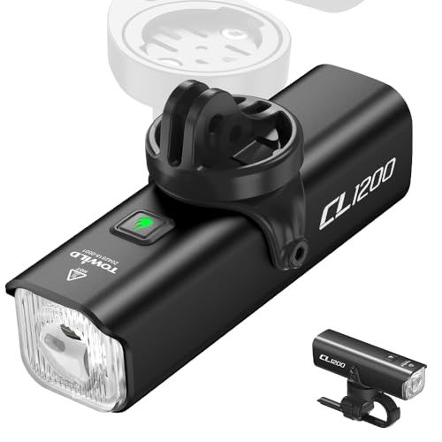 ☆新品☆TOWILD CL1200 自転車ライト 充電式 1200ルーメン 高輝度 自転車 フロントライト ロードバイク ライト 下付け対応 LEDライト USB-C充電 5000mAh大容量 自動点灯 防眩レンズ IPX6防水 リモコン対応 98296a8e