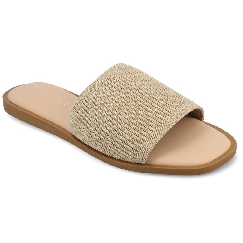 ジャーニー レディース シューズ サンダル リネン Journee Prisilla Womens Tru Comfort Foam Linen Slip On Slide Sandals Champ