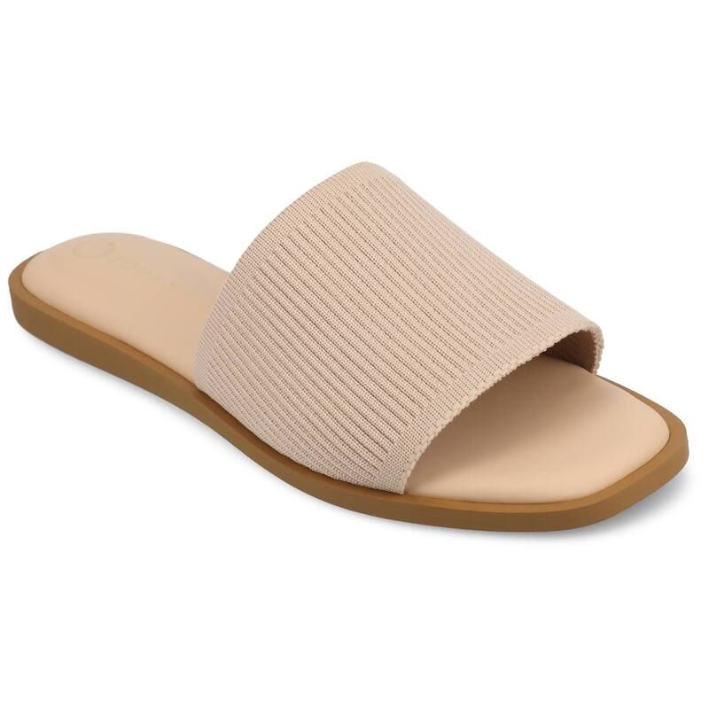 ジャーニー レディース シューズ サンダル リネン Journee Prisilla Womens Tru Comfort Foam Linen Slip On Slide Sandals Blush