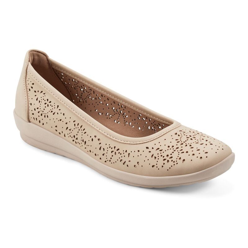 イージースピリット レディース シューズ サンダル Easy Spirit Alessia Womens Perforatedemi Wedge Flats Nude
