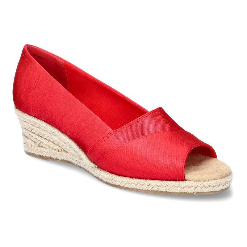 イージーストリート レディース シューズ サンダル Easy Street Jasper Womens Wedge Sandals Red Thai Silk レッド