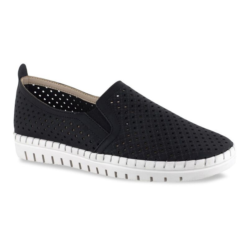 イージーストリート レディース シューズ サンダル スニーカー Easy Street Fresh WomenslipOn Sneakers Black ブラック