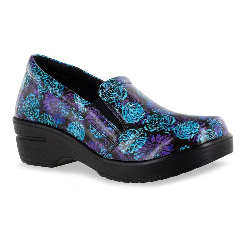 イージーストリート レディース シューズ サンダル Easy Works by Easy Street Leeza Womens Work Clogs Purple Blue Batik ブルー