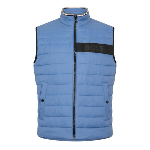 ボス メンズ アウター ベスト ノースリーブ ジレ Boss Mens Darolan Sleeveless Gilet Open Blue ブルー