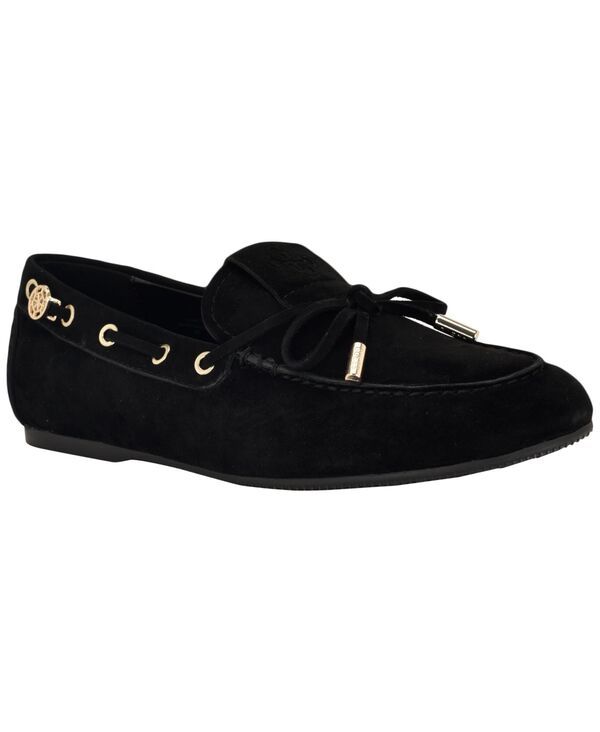 ゲス レディース シューズ スリッポン・ローファー スエード GUESS Womens Aisha Soft Suede Boat Shoe Loafers Black Suede ブラック