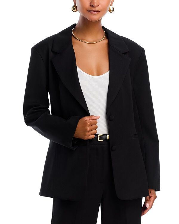 アクア レディース アウター ジャケット・ブルゾン ブレザー AQUA Cinch Waistwo Button Blazer Exclusive Black ブラック