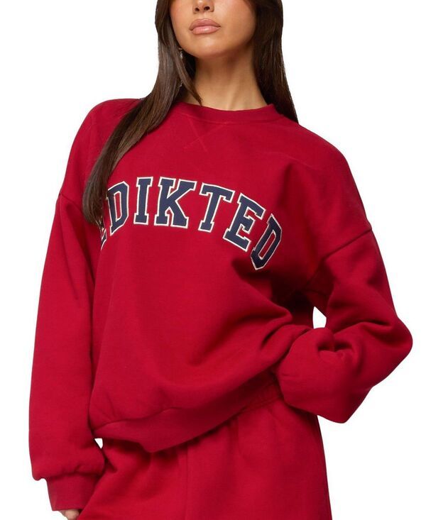 アディクテッド レディース アウター パーカー・スウェット シャツ Edikted Major Sweatshirt Red レッド