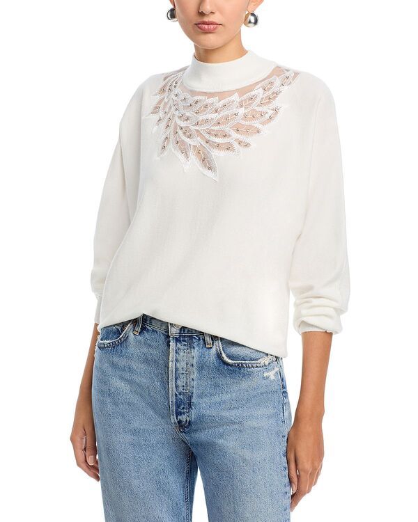 ティー・タハリ レディース アウター ニット・セーター モックネック Tahari Mock Neck Sweater Soft Ivory アイボリー