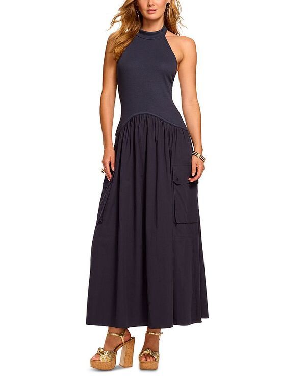 レイミー ブルック レディース トップス ワンピース ホルター Ramy Brook Simonne Mixed Media Halter Dress Navy ネイビー 26,128円