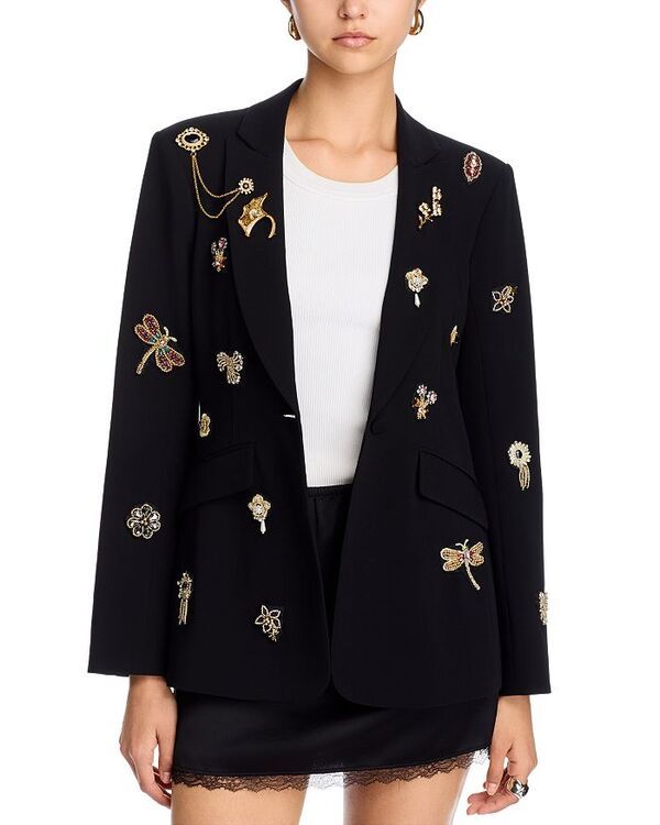 サンク セプト レディース アウター ジャケット・ブルゾン ブレザー Cinq Sept Cheyenne Brooches Blazer Black ブラック