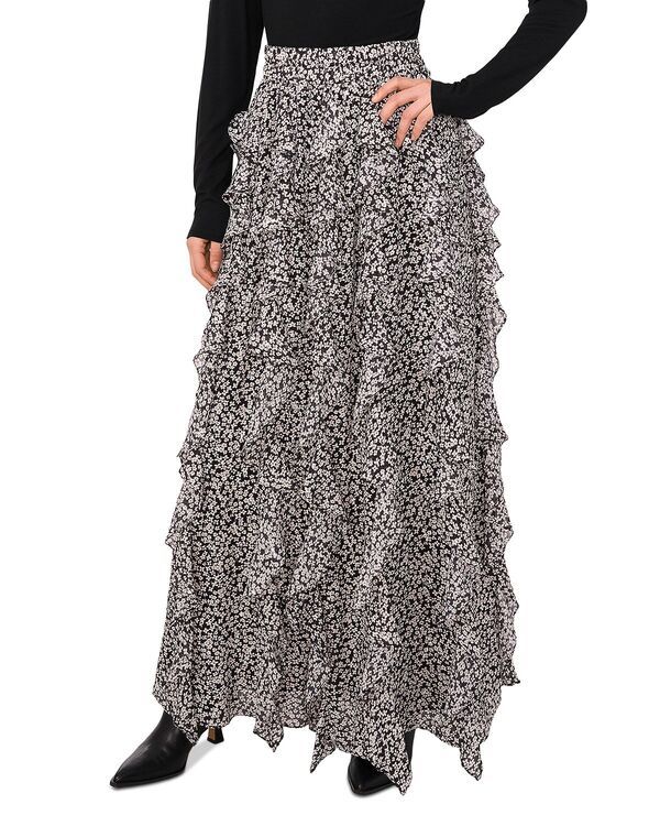 ワンステイト レディース ボトムスカート フリル マキシ 1STATE Corkscrew Ruffled Maxi Skirt Rich Black ブラック