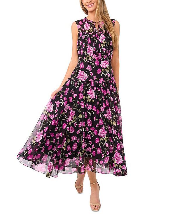 セセ レディース トップス ワンピース ミディ CeCe Shirred Midi Dress Rich Black ブラック