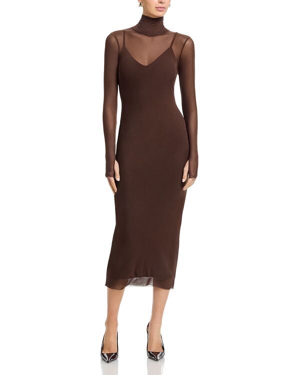 エーエフアールエム レディース トップス ワンピース タートルネック AFRM Shailene Turtle Neck Dress Espresso