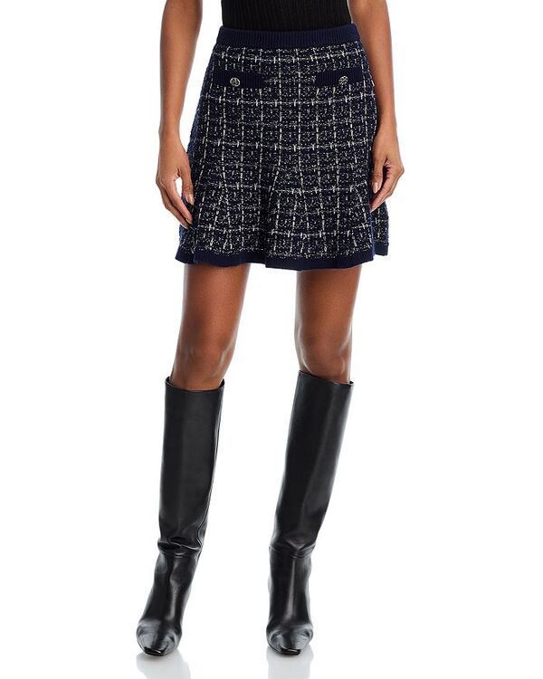 サンク セプト レディース ボトムスカート ミニ ツイード Cinq Sept Ainara Tweed Mini Skirt Navysilver ネイビー