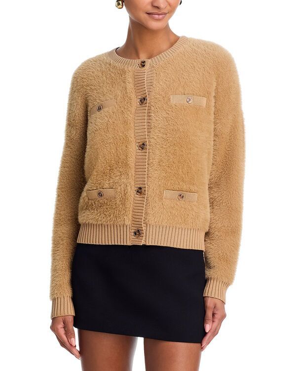 アクア レディース アウター カーディガン AQUA Brushed Four Pocket Cardigan Exclusive Camel キャメル