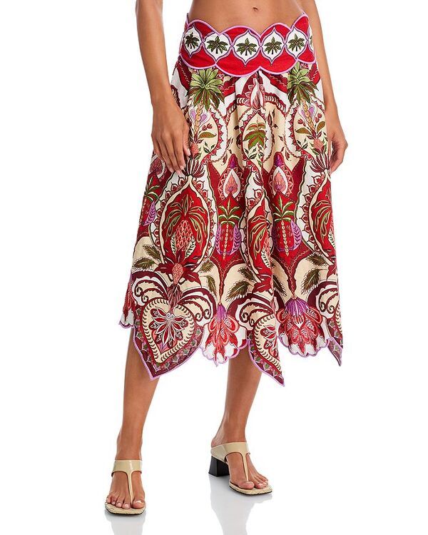 ファーム レディース ボトムスカート ミディ FARM Riodara Midi Skirt Odara Red レッド