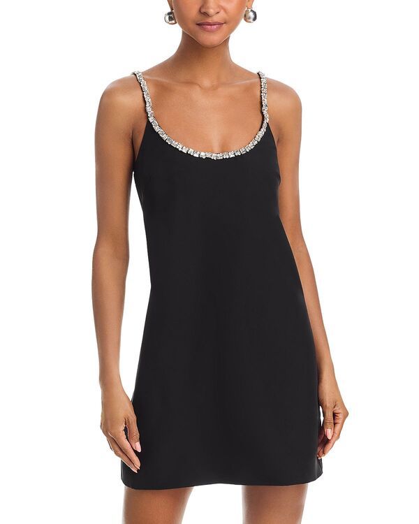 アクア レディース トップス ワンピース AQUA Crystal Trim Shift Dress Exclusive Black ブラック