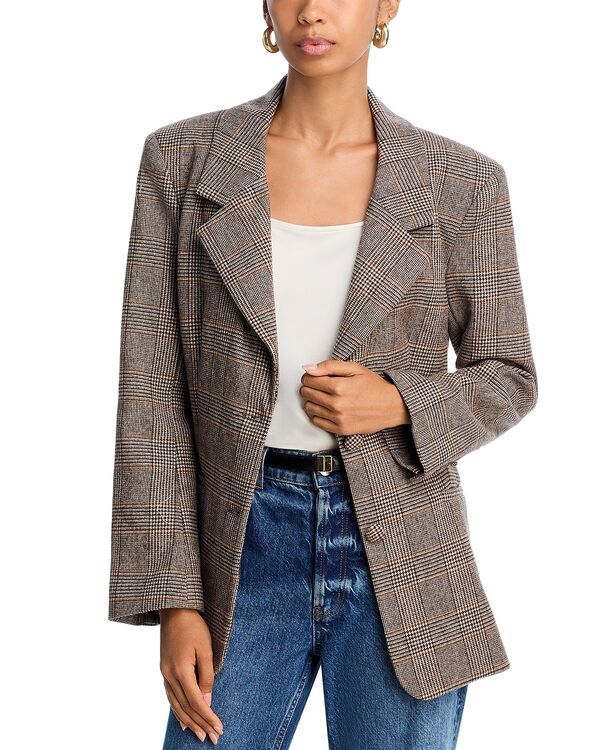 アクア レディース アウター ジャケット・ブルゾン ブレザー AQUA Button Front Blazer Exclusive BrownBlack ブラック