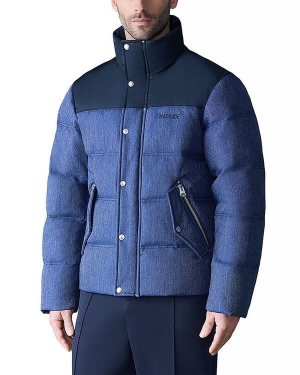 マッカージュ レディース アウター ジャケット・ブルゾン キルティング ダウン デニム Mackageverett Denim Quiltedown Jacket Medium Denim デニム