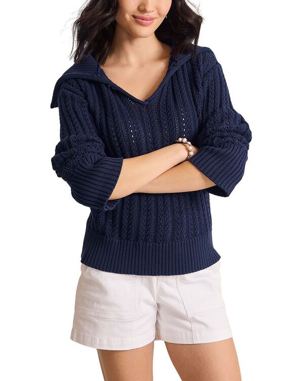 トッミーバハマ レディース アウター ニット・セーター Tommy Bahama Zoe Johnny Collar Sweater Coastline