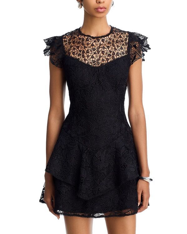 アクア レディース トップス ワンピース ミニ ノースリーブ レース AQUA Lace Sleeveless Mini Dress Exclusive Black ブラック