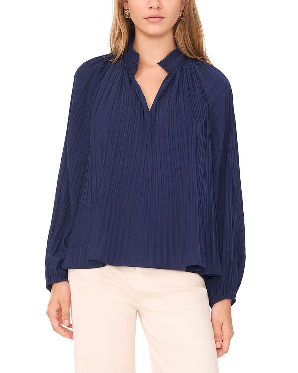 ワンステイト レディース トップス シャツ 1STATE Pliss Long Sleeve Top Midnight Sky