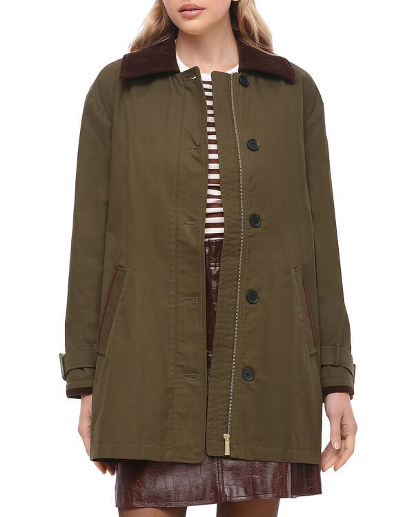 バガテル レディース アウター ジャケット・ブルゾン コントラスト Bagatelle Contrast Collar Jacket Olive オリーブ