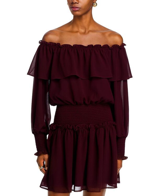 ワイフ レディース トップス ワンピース ミニ WAYF Tatumini Dress Mahogany