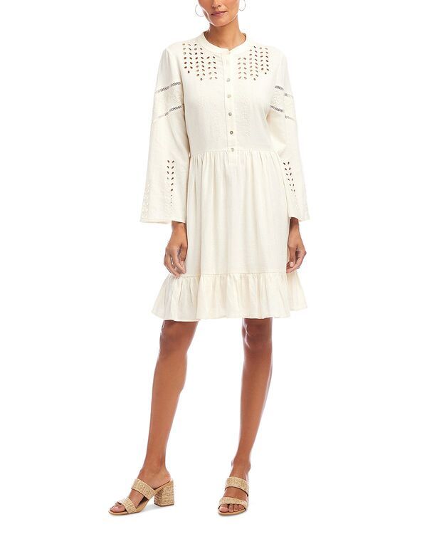 カレンケーン レディース トップス ワンピース ティアード Karen Kane Tiered Flare Sleeve Dress Cream クリーム